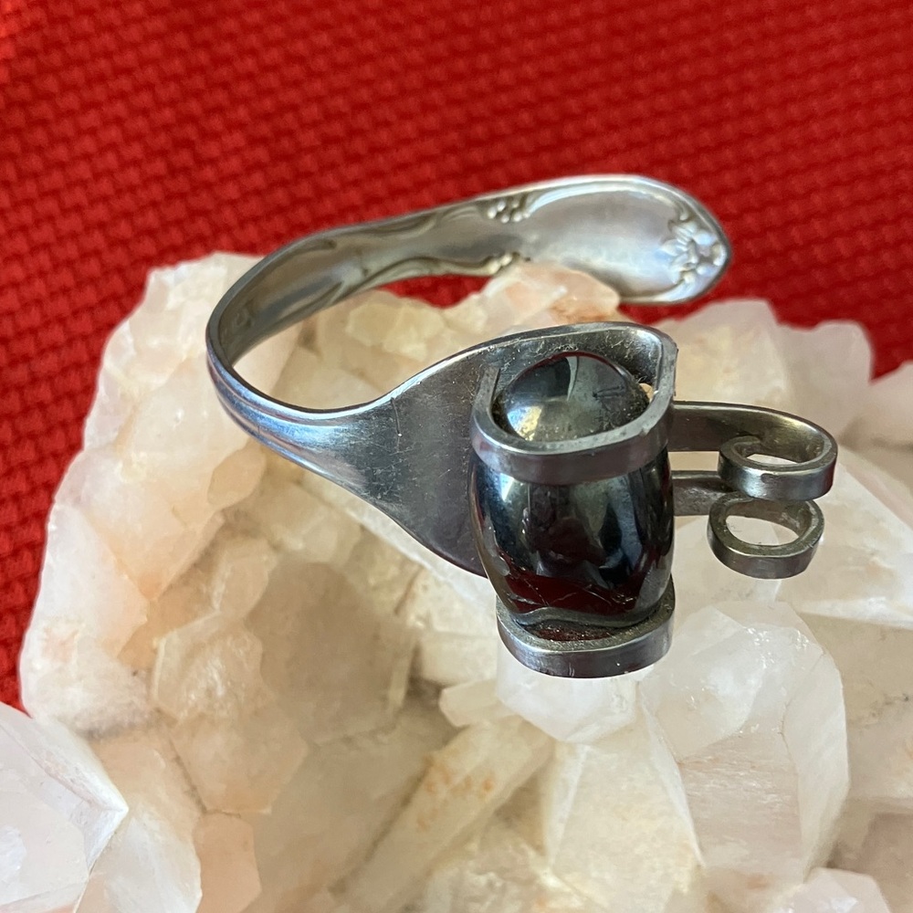 Artisan Stainless steel Bracelet with Black Stone